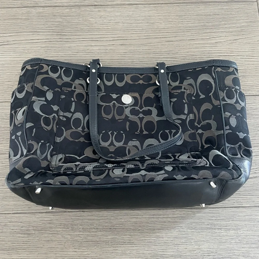 Timeless Signature Coach Monogram Baby Bag in Black
